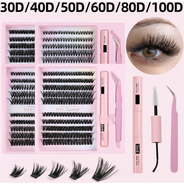 False Eyelash Clusters Kit Thick And Curly 30D, 40D, 60D DIY Segmented Lashes Extension Makeup Tools