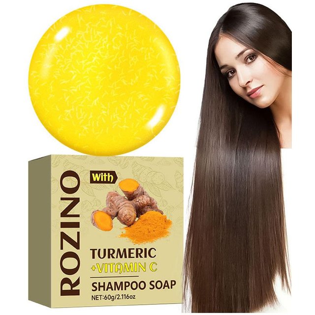 Turmeric Shampoo Bar for Dandruff Control | Anti-Itchy Scalp Care | Sulfate-Free Vegan Soap for Oily Hair (Men Women)