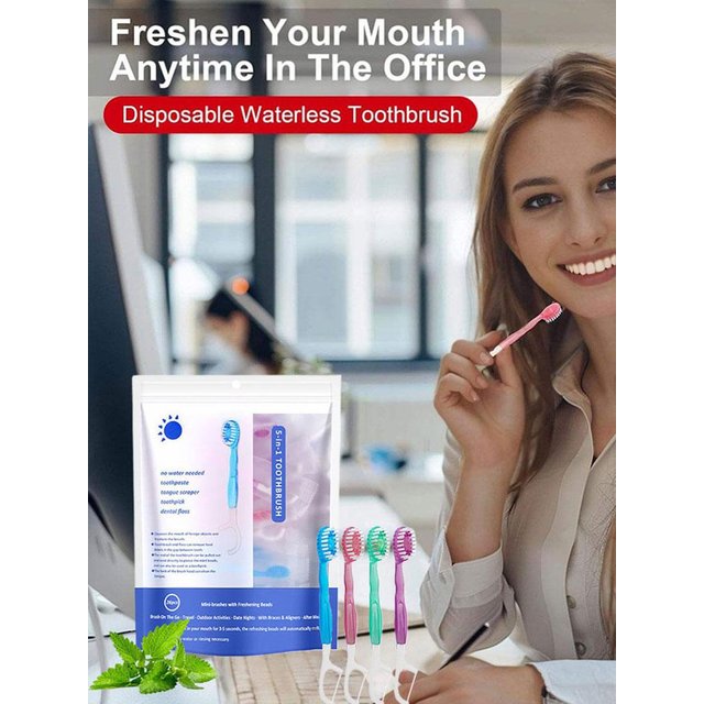 Portable Travel Toothbrush Set Disposable Mini Toothbrushes with Toothpaste Tongue Scraper Flosses Kit Disposable Toothbrushes