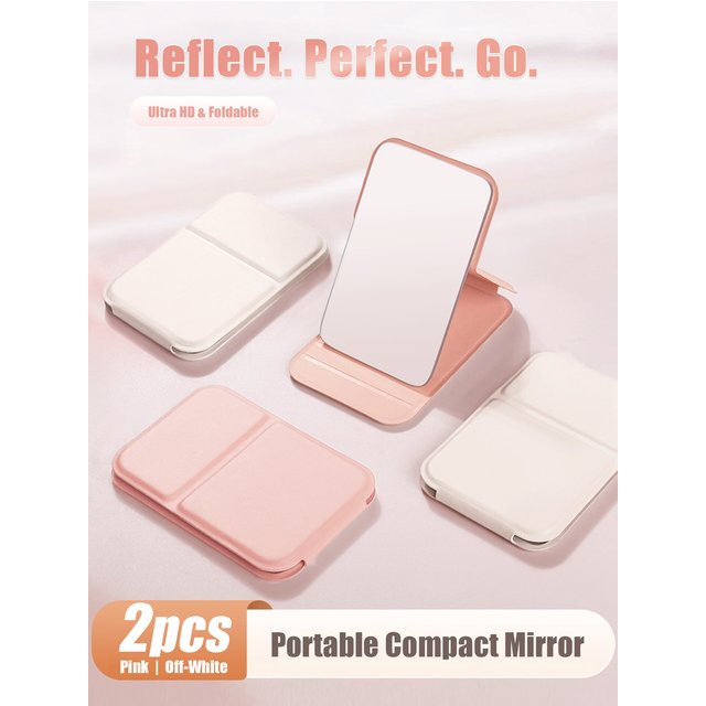 Mini Portable Folding Makeup Mirror Handheld Compact Pocket Mirror for women Girls Travel Cosmetic Vanity Mirror Purse Dormitory