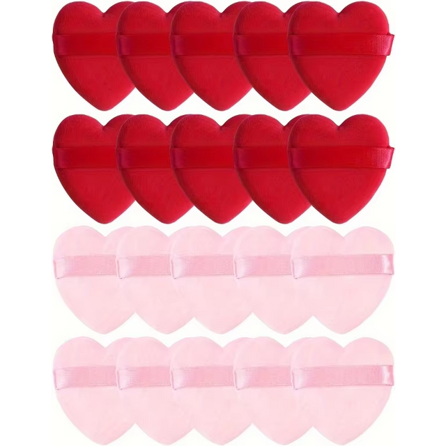 20 PCS Soft Love Heart Shape Makeup Puffs Sponges For Loose Powder Cosmetics Foundation Face Body Powder Puff