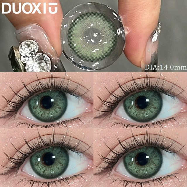 DUOXIU 1 Pair New Natural Color Contact Lenses for Eyes Green Pupils Circle Lenses Beauty Lenses Graduated Fashion Cosmetic Lens