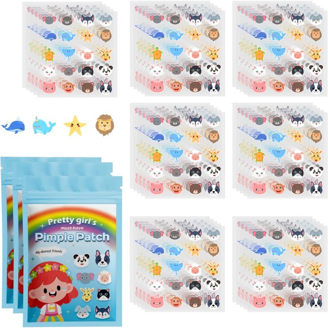 600 pieces of cartoon facial acne patches, concealer, acne patch and pimples patch, ultra-thin and breathable
