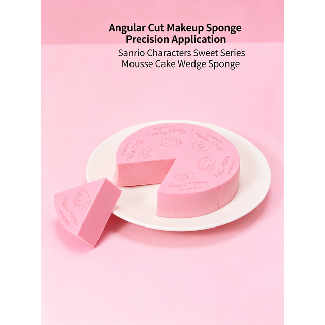 Cute Kitty Triangle Makeup Puff Dry Wet Dual Use Super Soft Non Sticking Powder Foundation Sponge For Flawless Makeup Finish