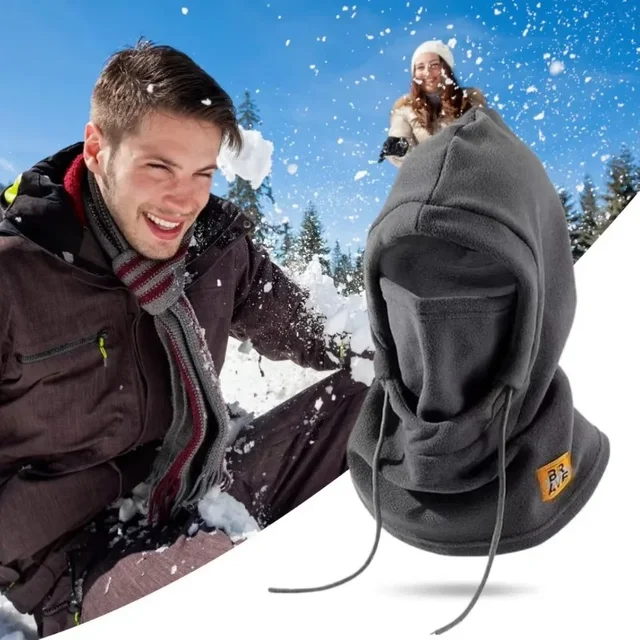 Plush Fleece Winter Warm Balaclava Cap Women Men Windproof Face Mask Neck Warmer Hooded Hat Unisex outdoor Cycling Ski Beanies
