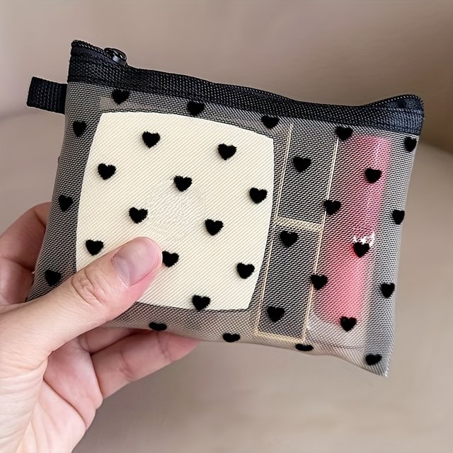 1pc Mesh Clear Cosmetic Bags Small Large Black Makeup Bag Women Travel Toiletry Organizer Lipstick Storage Pouch Pencil Case