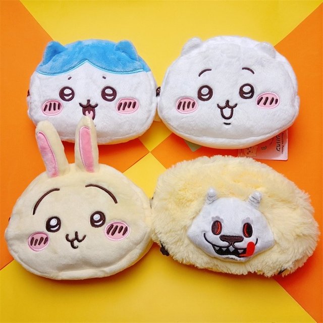 Double-sided Usagi Hachiware Pen Bag Makeup Bag Double-sided Conversion Creative Large Capacity Storage Bag Girls Fur Bag