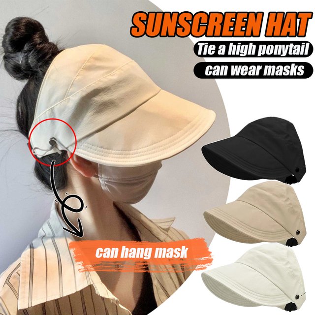 2026 Quick Dry Hat Summer Empty Cap Women's Upgrade Can Hang Mask Outdoor Visor Thin Quick Dry Sunscreen Hats