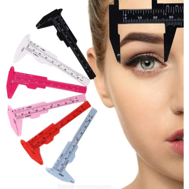Portable 80mm Plastic Eyebrow Measuring Vernier Caliper Tattoo Microblading Caliper Ruler Permanent Makeup Measurement Tools