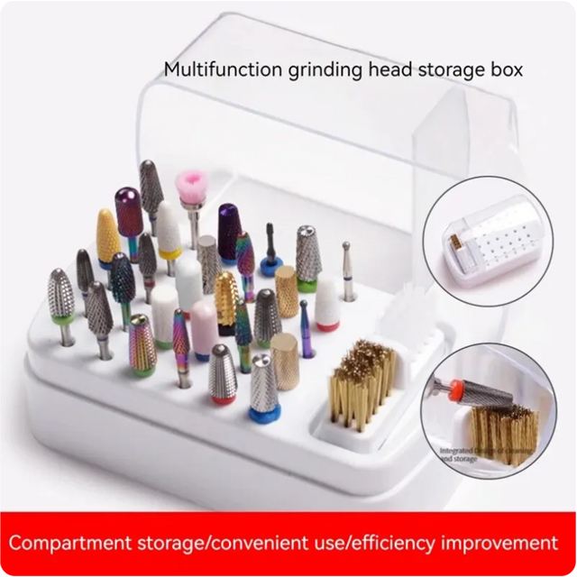30 Holes Nail Polish Head Organizer Acrylic Portable Organizer Dustproof Cleaning Organizer Professional Nail Artist Essentials