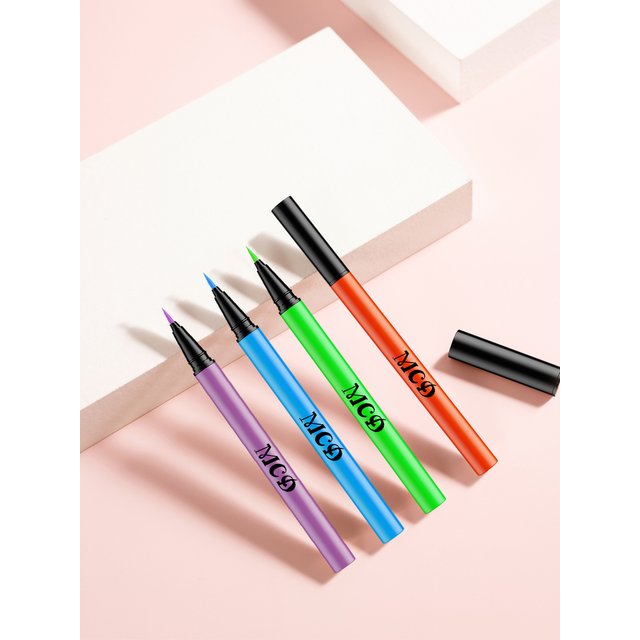 8Colors Liquid Eyeliner Neon Colored Eyeliner Pen Waterproof Uv Blacklight Fluorescent Face Body Paint Makeup Yellow Purple Red
