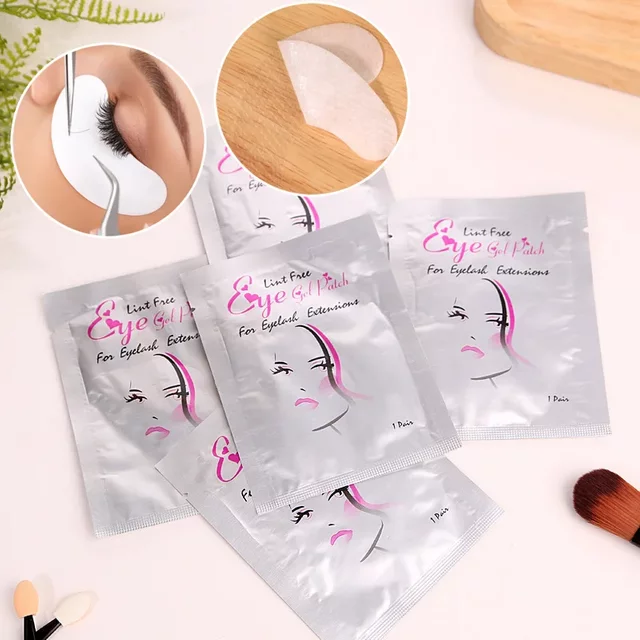 50pairs Eyelash Pads Grafting Lash Hydrogels Gel Patches Under Eye Pads for Eyelash Extension Tips Sticker Makeup Tools