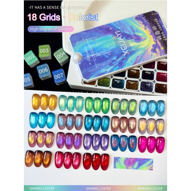 XEIJAYI 18 Colors Patting Gel Smudge Canned High Saturation Popular Semi-Solid Nail Polish Gel Women's Salon Manicure DIY