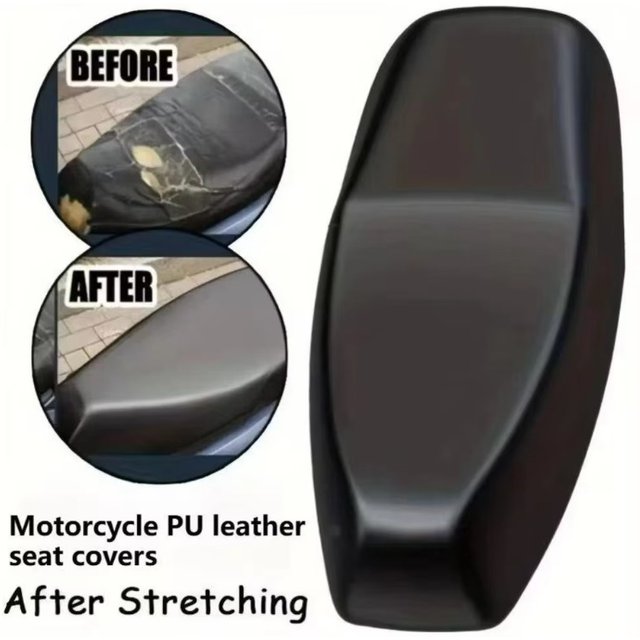 Motorcycle Seat Cover Elastic PU Leather Motorbike Seat Protector Cushion Waterproof Sunscreen Seat Cover For Small Motorcycles