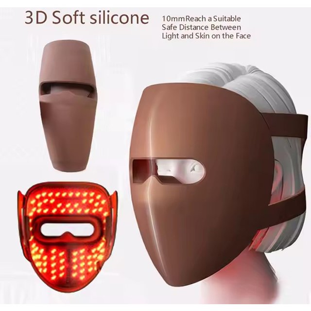 3D Silicone Face LED Mask 4 Colors Red Light Therapy Face Photon Light Skin Rejuvenation Anti Wrinkle Anti Acne Facial Beauty