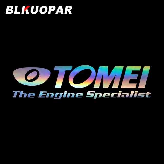 BLKUOPAR TOMEI Logo Car Stickers Simple Holographic Laser Decal Waterproof Sunscreen Antioxidant Die-cut Motorcycle Decoration