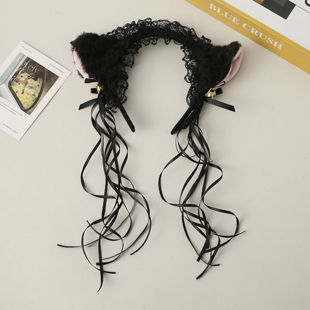 1PC Cat Ears Hairband Female cos Lace Edge Headband Sexy Cat Ears Makeup Hair Accessories
