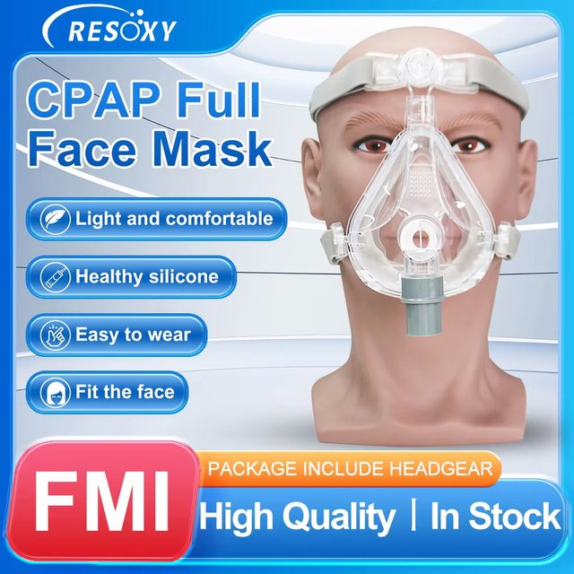 Masque facial complet CPAP, masque nasal buccal pour Auto BiPAP CPAP avec couvre-chef pour l'apnée du sommeil, Anti-ronflement
