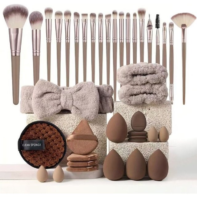Soft 20/40pcs Makeup Tools Kit Professional Headband Wristband Makeup Brush Set Comfortable Makeup Brushes
