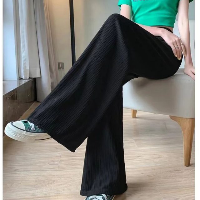 2026 Women's Ice Silk Wide Leg Pants New Summer Thin Straight Leg Casual Yamamoto Pants, Sunscreen and Mosquito Proof Pants