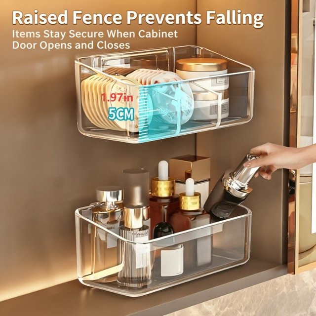1PC Wall Mounted Bathroom Shelves No Drill Transparent Bathroom Organizer for Cosmetics Storage Shower Caddy Shower Accessories