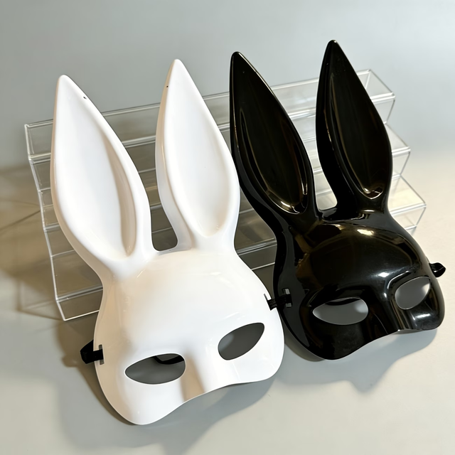 1PC Bunny Ear Face Mask Masquerade Party Halloween Rabbit Ears Mask for Cosplay Costume Dance Ball Adult Photo Prop