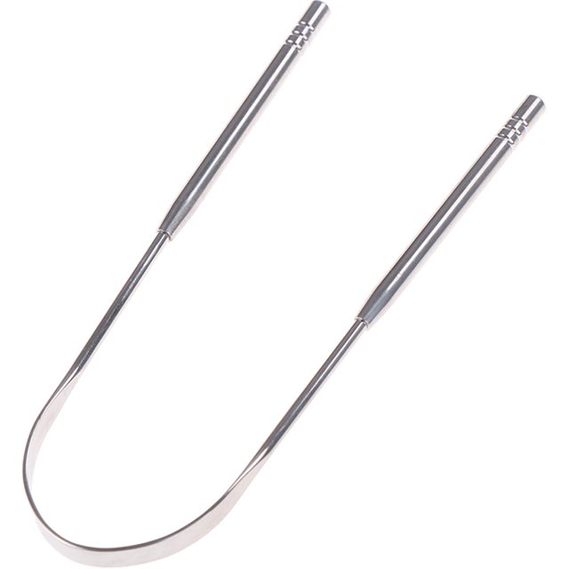 New·1Pc Stainless Steel Tongue Cleaner Scraper Oral Care Bad Breath Sweeper Tool·