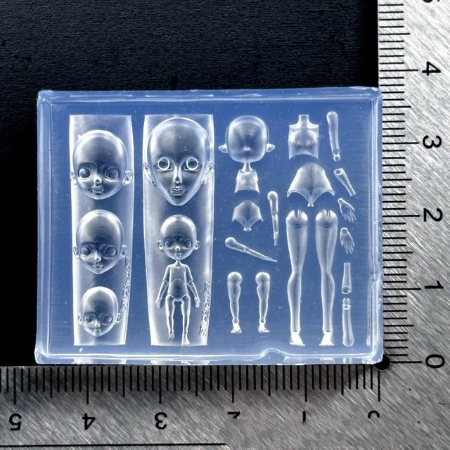 1 Kit de Moules en Silicone 3D pour Poupée Faciale, Décoration d'Ongles, Conception DIY, Moules à Ongles, Accessoires pour Ongles à Porter