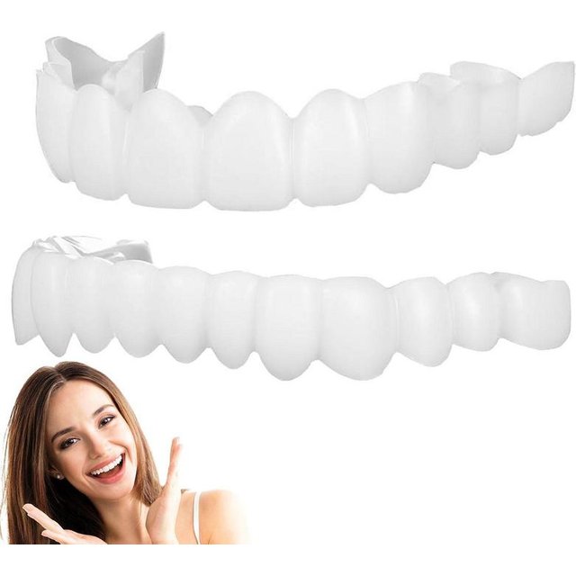 Snap On Teeth Veneers Instant Silicone Smile Veneers Teeth Upper Beauty Cosmetic Teeth Tool for men And Women Teeth Cover