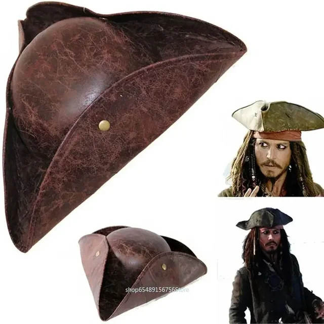 Capitaine chapeau Pirate chapeau Jack Sparrow Cosplay Vintage Faux cuir bouton mascarade fête hommes