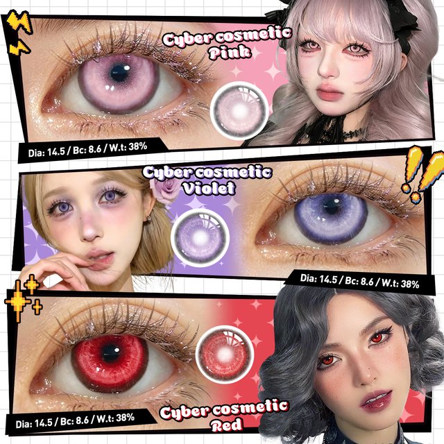 VISUASHOW Small Pupil Blue Colored Contact Lenses 1Pair Half-Year Use Cosplay Makeup Cosmetics Color Contacts for Eye Enlarge
