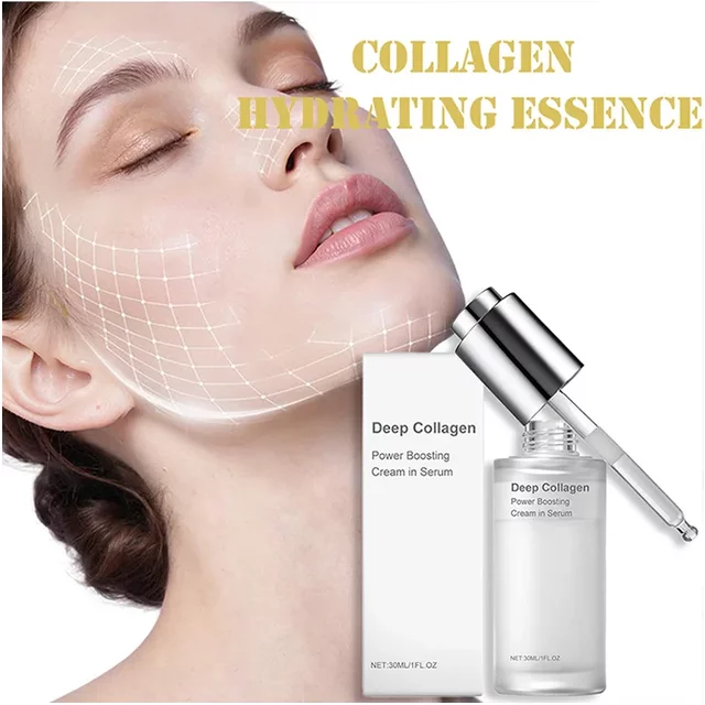 Deep Collagen Power Boosting Cream In Serum,Korean Glass Skin Care,Facial Intensive Moisturizing Hydrating Elasticity Ampoule