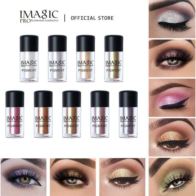 IMAGIC New Arrival Glitter Eyeshadow Metallic Loose Powder Waterproof Shimmer Pigments Colors Eye Shadow Makeup Cosmetics