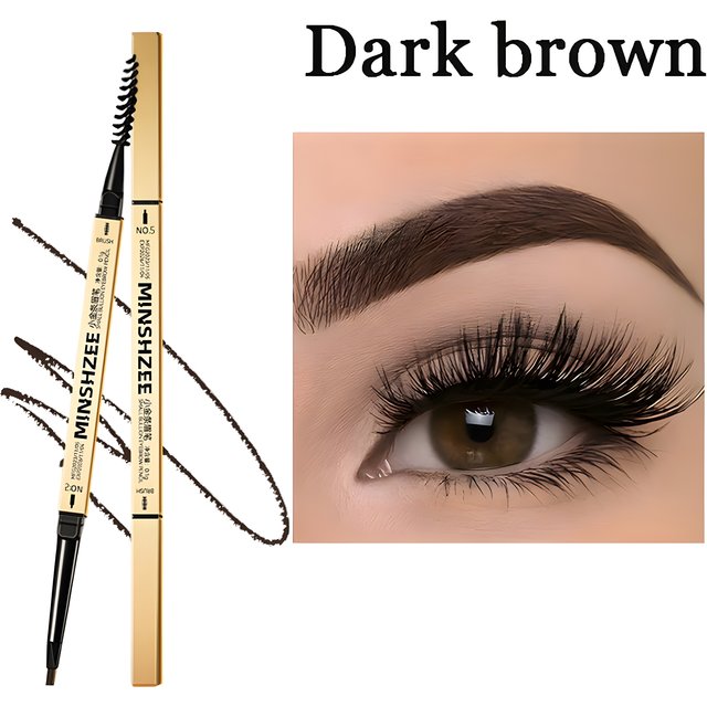 Waterproof Matte Eyebrow Pen Makeup Double Head Lasting Brown Non-Smudged Eye Brow Pencil Tint with Brush Cosmetics