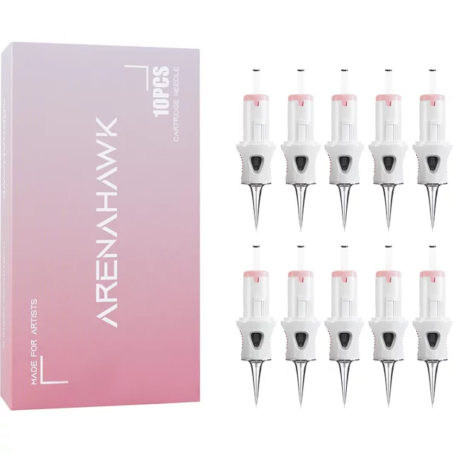 Arenahawk Permanent Makeup Needles Tattoo Cartridge 1RL/3RL Lip Eyeliner Eyebrow Art Makeup Comfortable Grip for Tattoo Machine