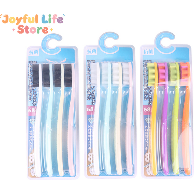 4Pcs Soft Long Head Adult Big Head Toothbrush Japanese And Korean Comfortable Teeth Super Soft Oral Cleaning Brush