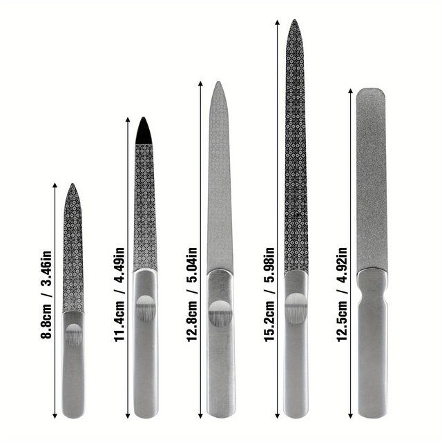 Nail File Stainless Steel Professional Exfoliating Double Sides Sandpaper For Professional Finger Toe Nail Care Tools