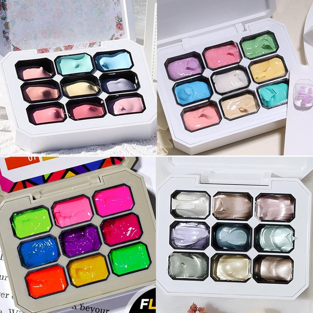 4/6/9 Colors Solid Gel Nail Polish Palette High Pigmentation Blush Nails Cover Free Edge Camouflage Ombre UV LED Milk Bath Nails