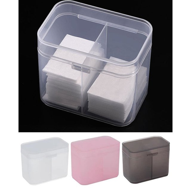 *Cotton Pads Swab Nail Wipes Makeup Brushes Organizer Storage Box Holder Container Case Independent Double-Compartment