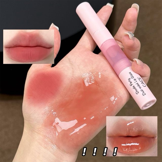 CACE Double Ended Lip Glaze And Matte Velvet Liquid Lipstick Lasting Makeup Moisturizing Sexy Red Lipgloss for women Cosmetics