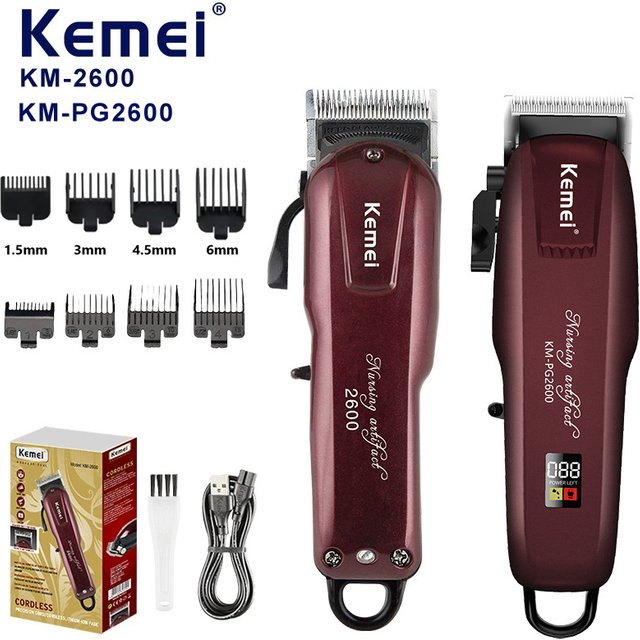 KM-PG2600 Adjustable Hair Clipper Professional Barber Hair Trimmer for men Electric Beard Hair Cutting Machine Rechargeable