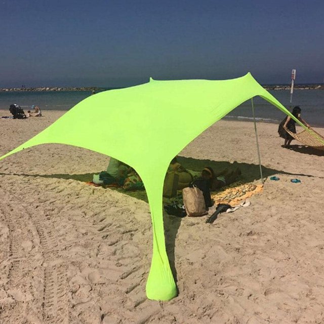 Portable Canopy Beach Tent Pop Up Sunshade UV Resistant Camping Tent Windproof Sunscreen Sun Shelter Canopy Lightweight 2P