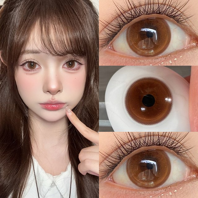 OVOLOOK‑2PCS Half Year Colored Contact Lenses Cloud Sun Brown Suitable For Daily Wear Cosmetic Eye Contacts Fast Shipping