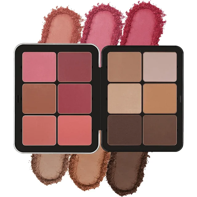 Boîte en fer 12 couleurs correcteur Blush crème mat surbrillance Contour maquillage tout-en-un