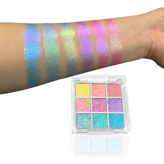 Sheeneffect Chameleon Chrome Eyeshadow Palette 9 Colors High End Makeup Cosmetics