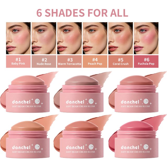 Natural Looking Matte Blush Stick Soft Cream Blush Balm Waterproof Long Lasting Hydrating Lightweight Blendable Cheek Cosmetics
