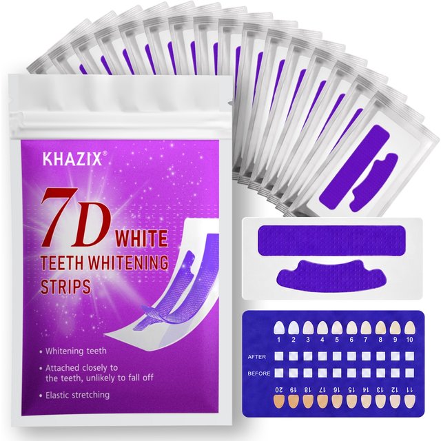 7 pairs Teeth Whitening Strips for Whiter-Looking Smile, Flexible Tooth Strips Easy to Apply for Daily Cosmetic Care