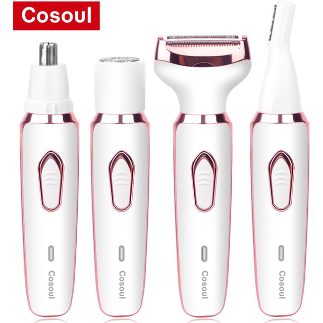 4 in 1 Electric Razor for women Shaver Lady Shaver Body Hair Trimmer for Armpit Bikini Arm Leg Face Mustache Portable Painless