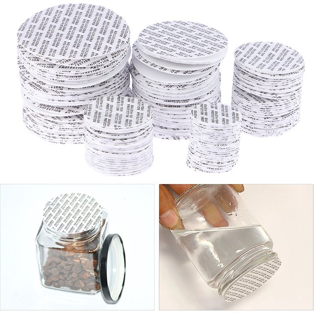 200Pcs Self-adhesive Foam Pressure Sensitive Seal Cap Lining Tamper Resistant Seals Liner For Cosmetic Jar Bottle Pot 20MM-82MM