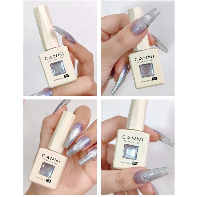 CANNI Cat Eye Gel Nail Polish TPO Free Galaxy Glitter Diamond Sparkle Gorgeous Color Soak Off UV LED Gel For Man Nail Design Gel